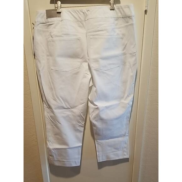 NEW Soft Surroundings Superla 2X Stretch Pull On Straight Leg Crop White Pants - Picture 3 of 12